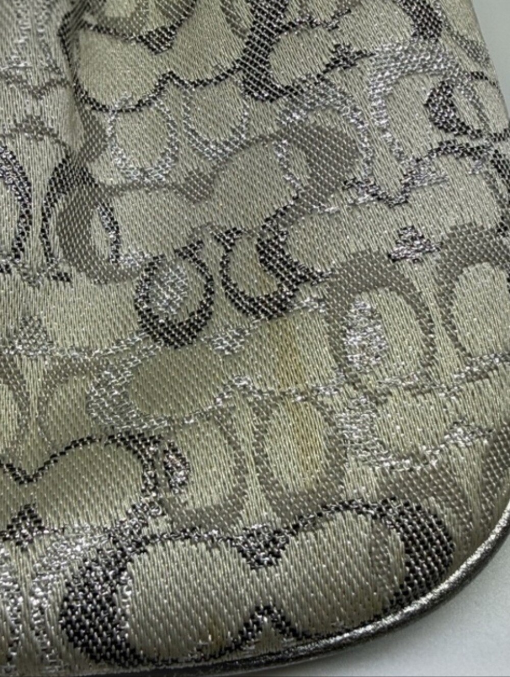 Coach Metallic Silver Signature Wristlet - Picture 6 of 8